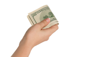 Image showing Hand with dollars