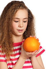 Image showing Girl with orange