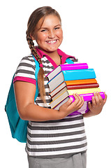 Image showing Girl with books