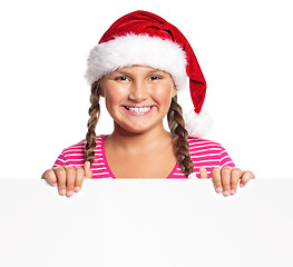 Image showing Girl in Santa hat