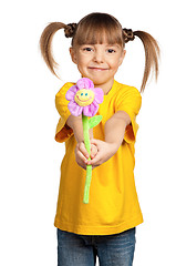 Image showing Girl with flower