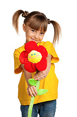 Image showing Girl with flower