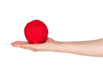 Image showing Hand with red ball