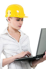 Image showing Girl with hard hat