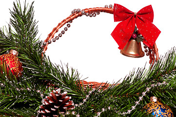 Image showing Christmas wicker basket