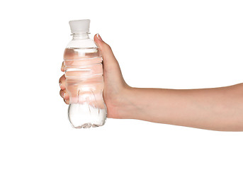 Image showing Hand with bottle of water