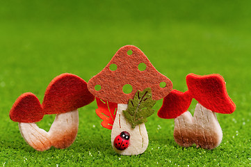 Image showing Artificial mushrooms