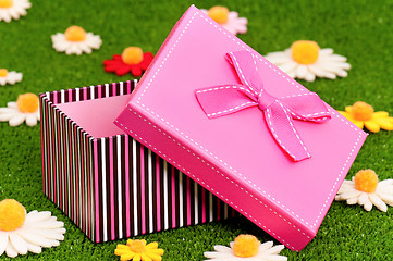 Image showing Gift box on grass