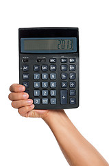 Image showing Hand with calculator