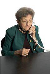 Image showing senior woman telephone