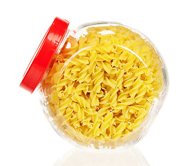 Image showing Pasta in glass pot