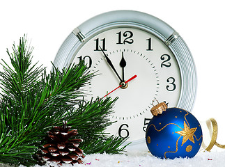 Image showing Baubles with clock