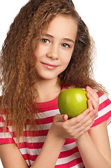 Image showing Girl with apple