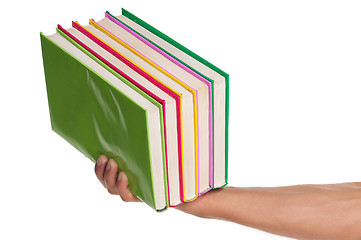 Image showing Hand with books