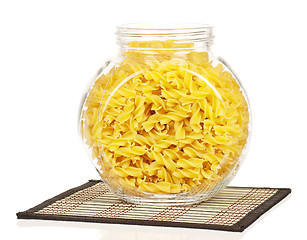 Image showing Pasta in glass pot