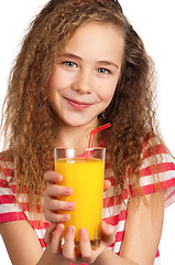 Image showing Girl with orange juice