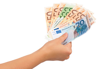 Image showing Hand with euro