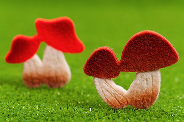 Image showing Artificial mushrooms