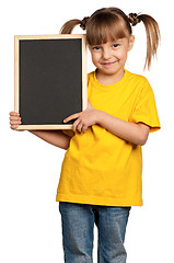 Image showing Girl with blackboard