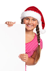 Image showing Girl in Santa hat