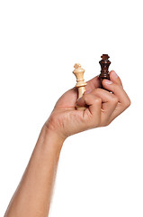 Image showing Hand with chess