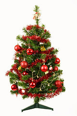 Image showing Decorated christmas tree on white background