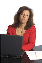 Image showing woman at desk