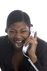 Image showing customer service represenatative beautiful surprised