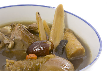 Image showing Closeup of Chinese herbal soup

