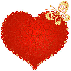 Image showing Red vintage heart