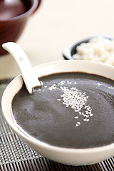 Image showing Black sesame with pearl-barley soup