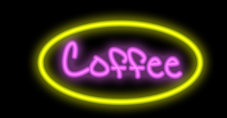Image showing Neon signboard - Coffee