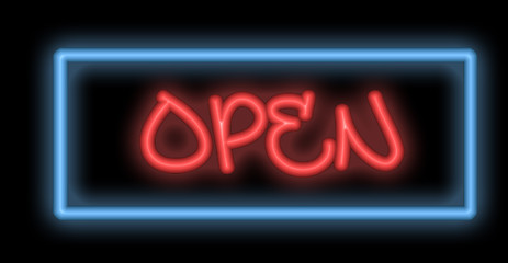 Image showing Neon signboard - Open