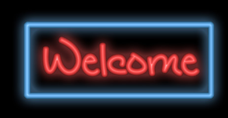 Image showing Neon signboard - Welcome