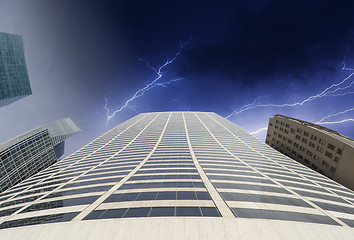 Image showing Storm above Manhattan Skyscrapers, NYC