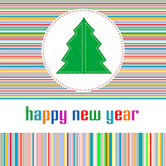 Image showing happy new year greeting card with christmas tree