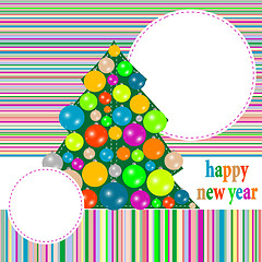 Image showing Seamless christmas pattern with new year tree and colorful balls