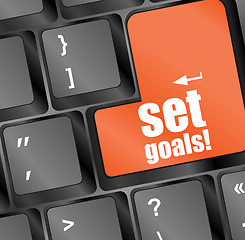 Image showing set goals button on keyboard - business concept