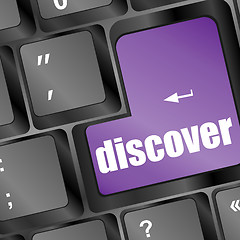 Image showing word discover on computer keyboard key