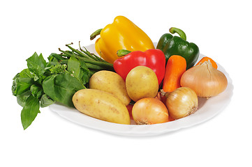 Image showing Plate with vegetables for a salad