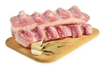 Image showing Raw bacon with ribs