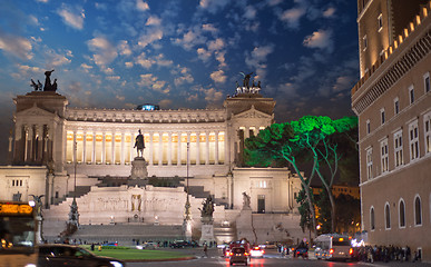 Image showing Piazza Venezia and National Monument to Victor Emmanuel II - Sun