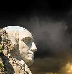 Image showing Mount Rushmore National Memorial with dramatic sky - USA
