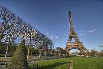 Image showing La Tour Eiffel - Beautiful winter day in Paris, Eiffel Tower fro