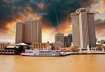 Image showing Skycrapers of New Orleans with Mississippi River, Louisiana