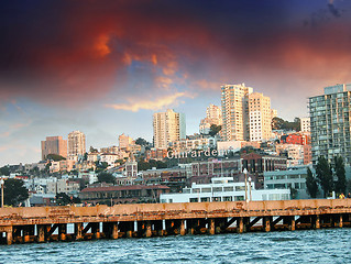 Image showing Skyline of San Francisco with Dramatic Sky