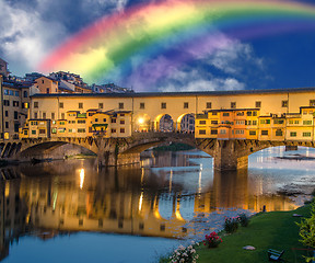 Image showing Rainbow in Ponte Vecchio, Florence