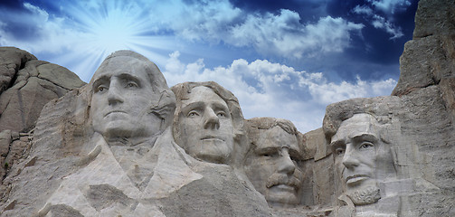 Image showing Colors of the sky above Mount Rushmore - South Dakota