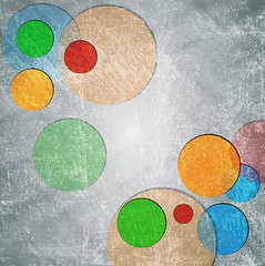 Image showing Colorful circles on grunge backdrop