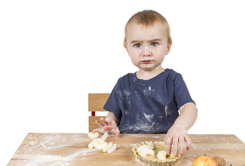 Image showing child making cookies